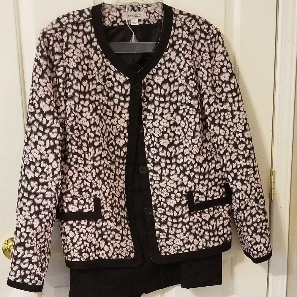 Plus size pink and black suit